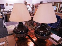 Two large ceramic lamps, 37" high