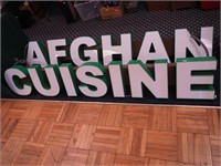 Commercial electric sign "Afghan Cuisine",