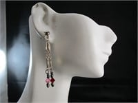 Silver Post Earrings w/ Beads