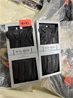 Lot of 2 W.H BELK cashmere lined leather gloves