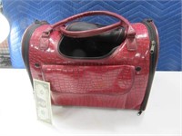 16" Red LeatherLook Doggy~Pussy Carry Bag