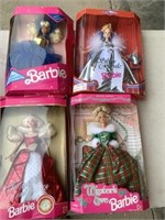 (4) Barbies (New) in box
