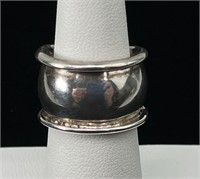 Silver Thick Band Ring - Size 5