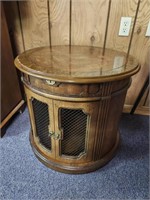 Round End Table, storage below