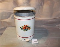 EARLY METAL STEP GARBAGE CAN W/ LINER