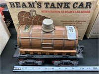 Jim Beam train tank car decanter.