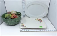 Furio Green Bowl & (2) Serving Platters