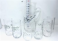 Etched Fish Pitcher & Glasses