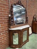 Decorative Timber and Marble Side Board with