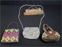 Group of beaded/jeweled handbags