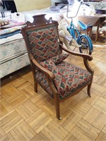 Eastlake Victorian parlor armchair with