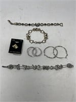 Costume jewelry-earrings, bracelets and a pin