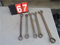 3 LARGE WRENCHES,  BOX END RACHET 1 1/4 AND BOX