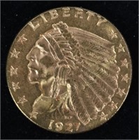 1927 $2.50  US INDIAN US GOLD COIN