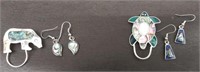 Alpaca Mexico Jewelry - 2 Pins, 2 Pair Earrings