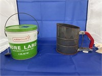 Flour Sifter & Lard Tin