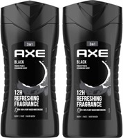 2x250mL AXE Black 3 in1 Body Face & Hair Wash