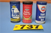 Vintage tin tube repair kits w/ "some" contents