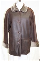 Brown Shearling jacket size 12 Retail $1210.00