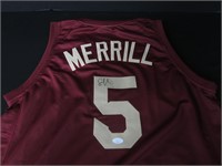 Sam Merrill signed basketball jersey JSA COA