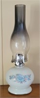 Hand Painted Glass Oil Lamp 16" tall