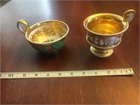 Beautiful thick antique cups- ornate