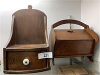 Wooden Sewing Box & Wall Box.