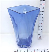Blue Polish Glass Vase - Small Chip