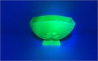 Fenton Uranium Green Custard Glass Vase