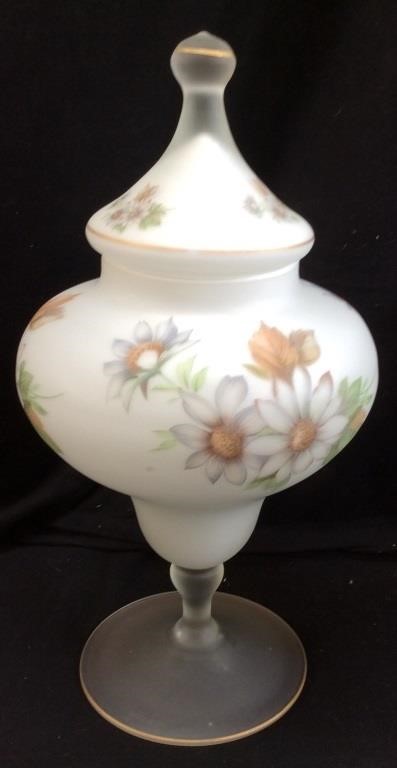 ANTIQUE FLORAL LIDDED CANDY DISH