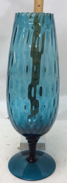 VINTAGE BLUE TWISTED VASE