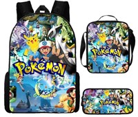 3pcs/set Pokemon Pikachu Kids Backpack