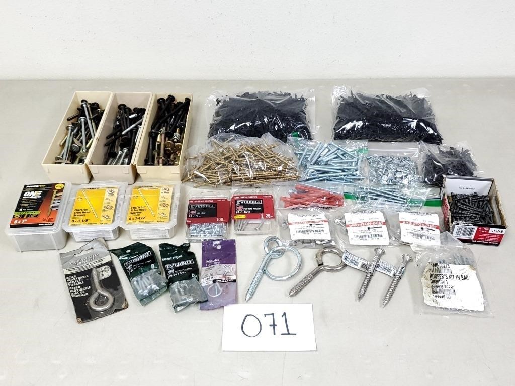 Assorted Screws, Fasteners, Etc. (No Ship)