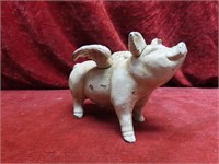 Small cast iron Flying pig bank.