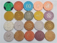 20 Vintage Various Casino Chips