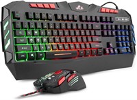 Rii RGB LED Backlight Wired Gaming Keyboard + Mous