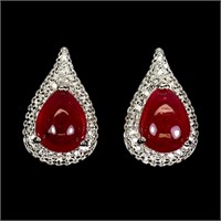 Natural Pigeon Blood Red Ruby Earrings