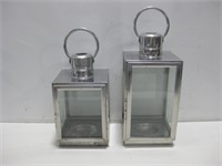 Two Pillar Candle Holders Largest 7"x 7"x 18"