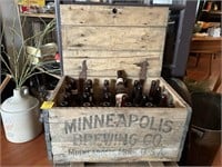 Minneapolis Brewing Co. Crate w/Old Bottles