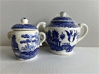 (2) Blue Willow Sugar Bowls