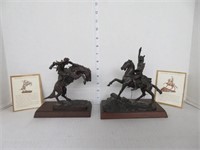 2 BRONZED FIGURES AFTER FREDERIC REMINGTON