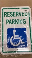 Reserve parking sign