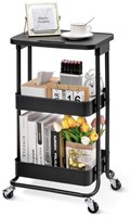 TOOLF 3 TIER METAL ROLLING STORAGE CART WITH