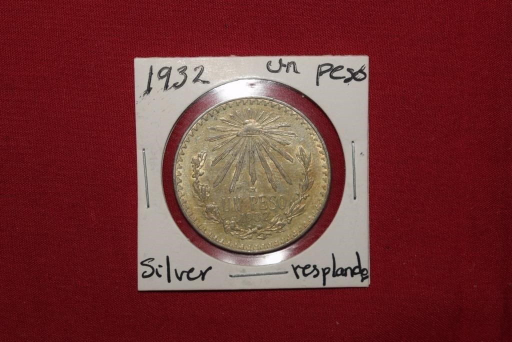 1932 Silver Mexico Peso