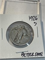 1926 s Better Date Standing Liberty Quarter Dollar
