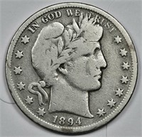 1894 s Barber Half Dollar Better Date