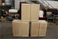 (3) 2-Door Unfinished Maple Cabinets,