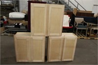 (3) 2-Door Unfinished Maple Cabinets,