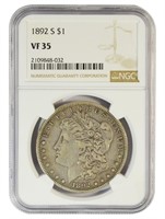 Borderline EF 1892-S Morgan Dollar