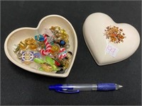 CERAMIC HEART AND CONTENTS